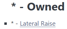 Exercise showing owned symbol